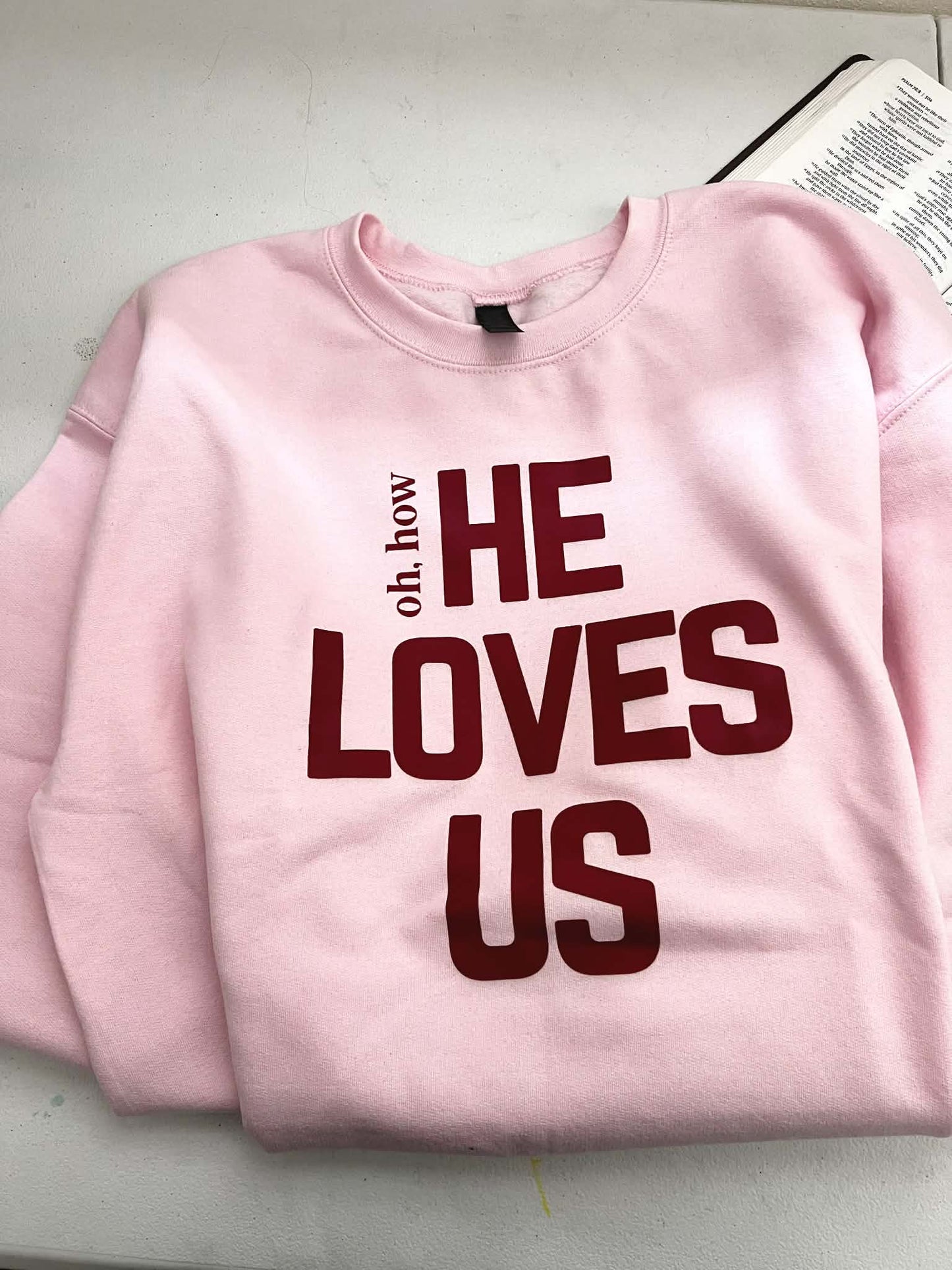 HE LOVES US CREWNECK