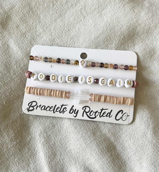 Die is Gain Bracelet Set